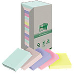 Post-it Recycelte Haftnotizen Farbig 76 x 76 mm 100 Blatt 16 Stück von Post-it