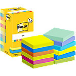 Post-it Energetic Haftnotizen Quadratisch 76 x 76 mm Blanko Farbig Sortiert 654-MX-P8+4 100 Vorteilspack 8 + 4 Gratis von Post-it