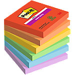 Post-it Super Haftnotizen Playful Farbe Sammlung 76 mm x 76 mm 90 Blatt 6 Stück von Post-it