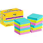 Post-it Super Sticky Haftnotizen 622-12SS-COS 47,6 x 47,6 mm 90 Blatt pro Block Grün, Rosa, Türkis Quadratisch Unliniert 12 Stück von Post-it