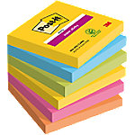 Post-it Rio Super Sticky Haftnotizen 76 x 76 mm Farbig Sortiert Quadratisch 6 Stück à 90 Blatt von Post-it