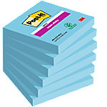 Post-it Super Sticky Haftnotizen 76 x 76 mm Blau Quadratisch 6 Stück à 90 Blatt von Post-it