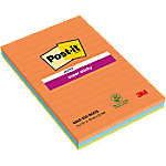 Post-it Boost Haftnotizen 101 x 152 mm Farbig sortiert Rechteckig Liniert 3 Stück à 45 Blatt von Post-it