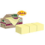 Post-it Super Sticky Recycelte Haftnotizen 76 x 76 mm Kanariengelb 70 Blatt Vorteilspackung 14 + 4 Gratis von Post-it
