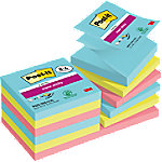 Post-it Cosmic Collection Super Sticky Z-Notes Haftnotizen 76 x 76 mm Blau, Grün, Pink Rechteckig Blanko Vorteilspackung 8 + 4 Gratis von Post-it