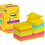 Post-it Super Sticky Z-Notes Haftnotizen R330-SSCARN-P8+4 76 x 76 mm 90 Blatt pro Block Blau, Gelb, Grün, Orange, Rosa 12 Stück (8 + 4 Gratis) von Post-it