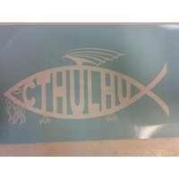 Cthulhu Fisch Fenster Aufkleber von PostImpactDecals