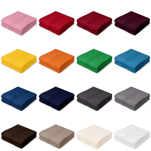 Posteli Handtuch-Set aus Luxus Serie 100% Baumwolle in 8 Größen & 17 Farben verfügbar, Farbe: Brombeere, Größe: 2er Pack 100x150cm - Badetücher von Posteli