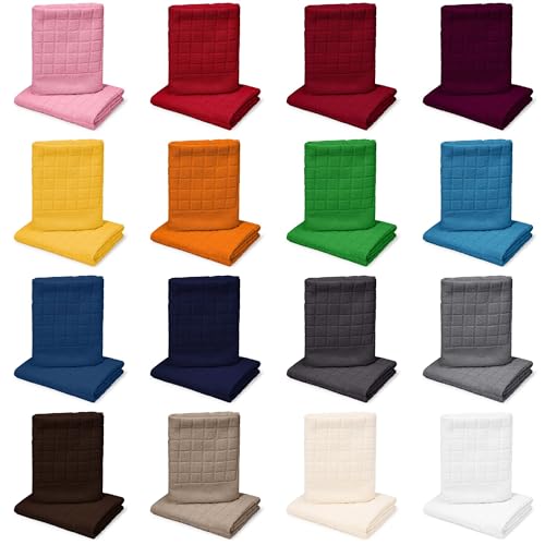 Posteli Handtuch-Set aus Luxus Serie 100% Baumwolle in 8 Größen & 17 Farben verfügbar, Farbe: WEIß, Größe: 2er Pack 50x70cm - Duschvorleger von Posteli