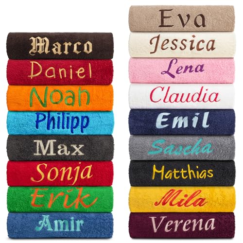 Posteli Personalisieren besticken Handtücher Duschtücher Gästetücher Badetücher Saunatücher mit Namen Bestickt, Farbe:ANTHRAZIT-GRAU, Größe:100x150cm - Badetuch Posteli Personalisieren besticken Handtücher Duschtücher Gästetücher Badetücher Saunatücher mit Namen Bestickt, Farbe:ANTHRAZIT-GRAU, Größe:100x150cm - Badetuch von Posteli