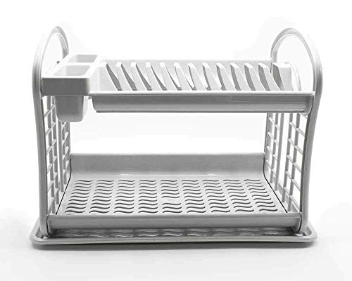 2 Etagen Abtropfgestell weiß Weiss I Küchenhelfer Abtropfständer für Geschirr + Besteck + Gläser - Teller I Größe ca 47 x 28 x 34 cm I Top Aktion I Spülmaschinengeeignet I… von Posten Anker