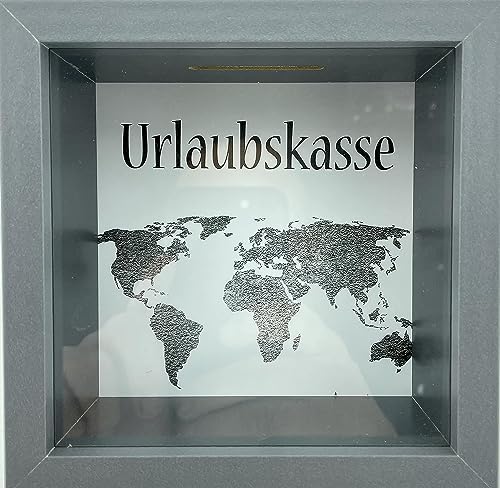 Geschenkidee Spardose Urlaub Urlaubskasse Geldgeschenk Urlaubskasse Geschenk zum Geburtstag Hochzeit Jubiläum Grau von Posten Anker