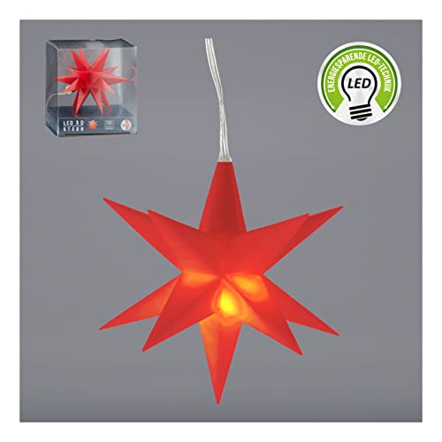 XXL 35 cm Weihnachtsstern Rot verfügbar I LED Leucht Stern I Leuchtstern I Beleuchtung I 3 D Stern mit Timer I Lichterkette I Weihnachten (rot) von Posten Anker