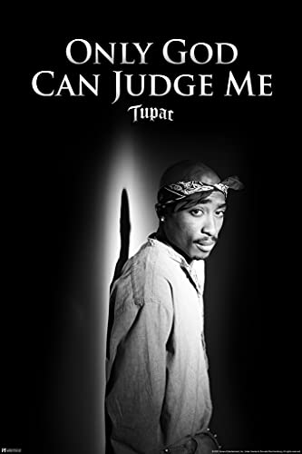 Tupac Poster 2Pac Only God Can Judge Me 90s Hip Hop Rapper Poster für Zimmer Ästhetik Mitte 90s 2Pac-Merchandise Coole Wanddekoration Kunstdruck-Poster 30,5 x 45,7 cm von Poster Foundry