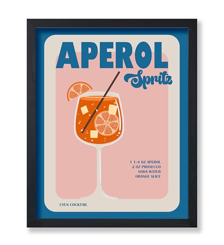 Poster Master Aperol Spritz Poster – Retro Aperol Rezeptdruck – Alkoholkunst – Cocktailkunst – Küchenkunst – trendige Kunst – schicke Boho-Kunst – ästhetische Bar oder Männerhöhle Wanddekoration – von Poster Master