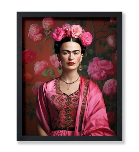 Poster Master Frida Poster – Hochformat – Blumenkunst – Mexikanische Malerkunst – Minimale Kunst – Geschenk für Männer & Frauen – Blumendekor für Schlafzimmer, Wohnzimmer oder Büro – 20,3 x 25,4 cm, von Poster Master
