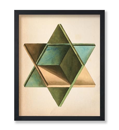 Poster Master Vintage Hexagramm Mandala Poster - Retro Geometrische Formen Druck - Star Art - Geschenk für Männer & Frauen - Minimale Wanddekoration für Wohnzimmer, Schlafzimmer, Büro oder Wohnheim - von Poster Master