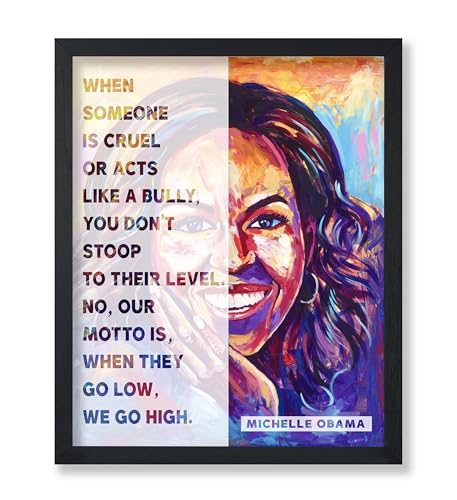 Poster Master Poster "When They Go Low We Go High", Michelle Obama, motivierende Kunst, positive Zitate, Geschenk für Sie und Ihn, inspirierende Dekoration für Schlafzimmer oder Büro, 20,3 x 25,4 cm, von Poster Master