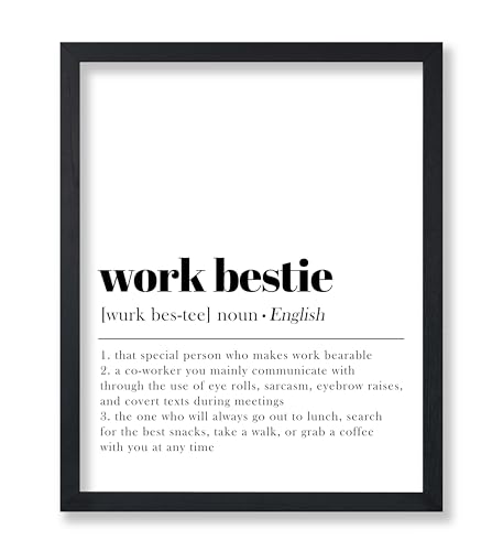 Poster Master Typografie-Poster – Wörterbuchdruck – Work Bestie Definition, Special Person Who Makes Work Bearable – 20,3 x 25,4 cm, ungerahmt, Wandkunst, Geschenk für Kollegen, Freund – von Poster Master