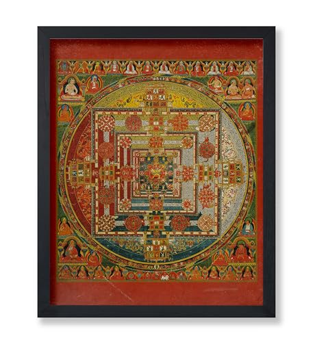 Poster Master Vintage Kalachakra Mandala Poster – Retro Rad der Zeit Druck – Buddhismus Kunst – Tibetische Kunst – Geschenk für Männer Frauen – Dekoration für Spa, Yoga-Studio, Meditationsraum – 20,3 von Poster Master