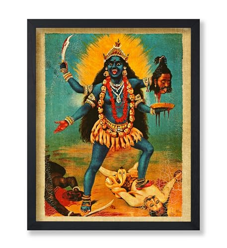 Poster Master Vintage Kali Poster – Retro Göttin Kali Druck – Hindu-Kunst – indische Kunst – Mythologie Kunst – Geschenk für Männer & Frauen – Wanddekoration für Wohnzimmer, Schlafzimmer oder Wohnheim von Poster Master