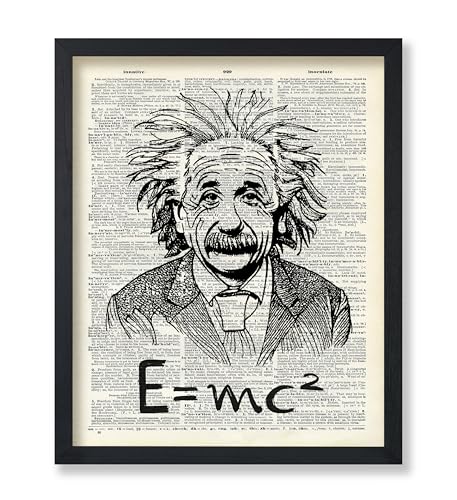 Poster Master Wörterbuch-Kunstposter – Albert Einstein Druck – Portraitkunst – Wissenschaft Kunst – Geschenk für Schüler und Lehrer – Wanddekoration für Wohnzimmer, Klassenzimmer, Büro oder Wohnheim – von Poster Master