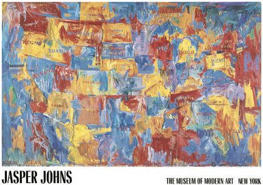 (48 x 68) Jasper Johns Map Kunstdruck Huge Poster von Poster Revolution