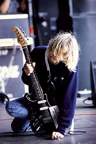 Nirvana Kurt Cobain - Guitar Unisex Poster Mehrfarbig, Papier, 61 x 91,5 cm Band-Merch, Bands von Poster Revolution