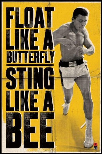 Poster Ali Mohamed Float Like Butterfly, 61 x 91 cm) von Poster Revolution