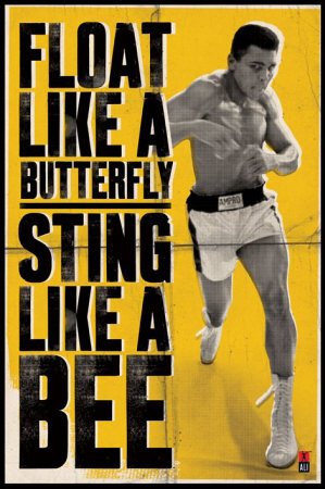 Poster Ali Mohamed Float Like Butterfly, 61 x 91 cm) von Poster Revolution