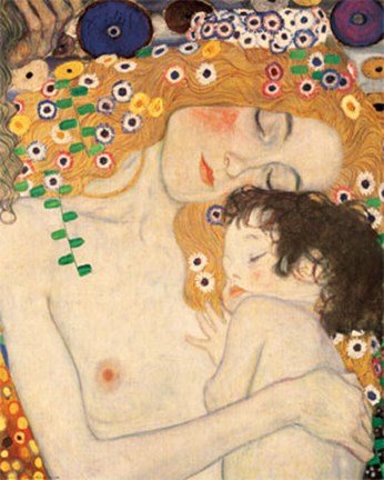 Poster "Mother and Child, Detail from The Three Ages of Woman" c.1905, Kunstdruck von Gustav Klimt (Gesamtgröße: 28 x 35 cm) (Bildgröße: 20,3 x 25,4 cm) von Poster Revolution