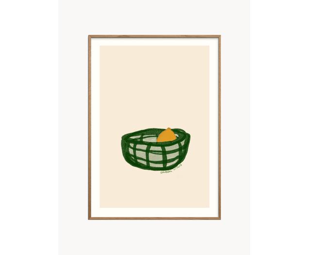 Poster A lemon in a basket von Poster and Frame