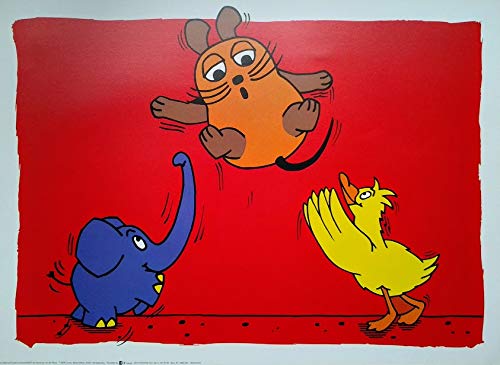 Poster+ Die Sendung mit der Maus - Die Maus und der Elefant: Luftsprung mit Ente, Plakat [50 x 70] von Poster+