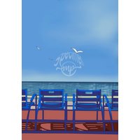 Poster Städte Nizza Côte D'azur Promenade Des Anglais Die Blauen Stühle Baie Anges Poster Städte Nizza Côte D'azur Promenade Des Anglais Die Blauen Stühle Baie Anges von PosterArtDisign