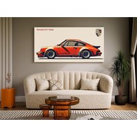 Porsche 911 Turbo Auto Gerahmt | Leinwand + Rahmen Illustration Canvas Wandkunst Print Galerie Kinder Zimmer Büro Gross Modern Porche Porsche 911 Turbo Auto Gerahmt | Leinwand + Rahmen Illustration Canvas Wandkunst Print Galerie Kinder Zimmer Büro Gross Modern Porche von PosterFlowPrintArt