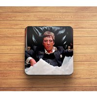 Scarface Untersetzer - Tony Montana Spaß Holz Digital Oil Paint Coaster von PosterMugsRus