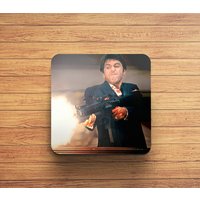 Scarface Untersetzer - Tony Montana Spaß Holz Digital Oil Paint Coaster von PosterMugsRus