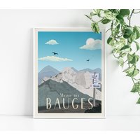 Poster Des Massif Bauges - Wanddekorationstafel Vintage-Poster Poster Des Massif Bauges - Wanddekorationstafel Vintage-Poster von PosteraBoutique