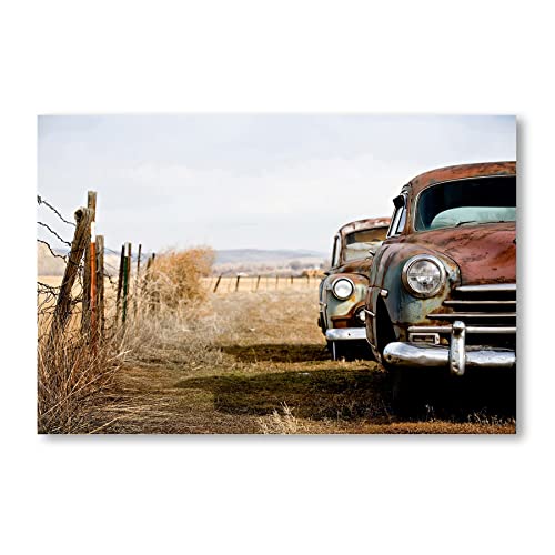 Postereck - 0007 - Rostige Oltimer, Alt Wagen Rost Kuba Auto Karosse - Fahrzeug Wandposter Fotoposter Bilder Wandbild Wandbilder - Leinwand - 100,0 cm x 75,0 cm von Postereck