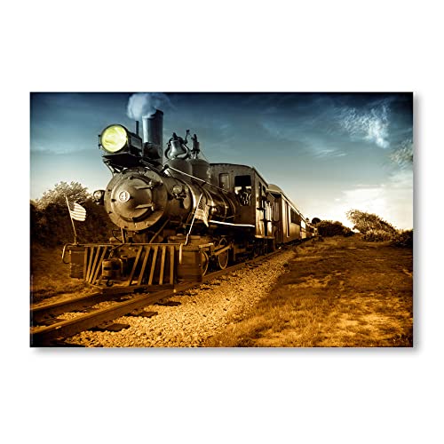 Postereck - 0011 - Alte Lokomotive, USA Eisenbahn Zug Bahnhof USA - Fahrzeug Wandposter Fotoposter Bilder Wandbild Wandbilder - Leinwand - 75,0 cm x 50,0 cm von Postereck