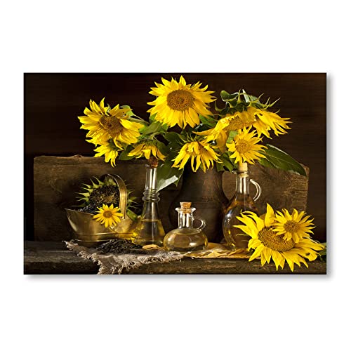 Postereck - 0028 - Stillleben, Sonnenblumen Blume Gelb Landhaus Vase - Wandposter Fotoposter Bilder Wandbild Wandbilder - Poster - DIN A3-29,7 cm x 42,0 cm von Postereck