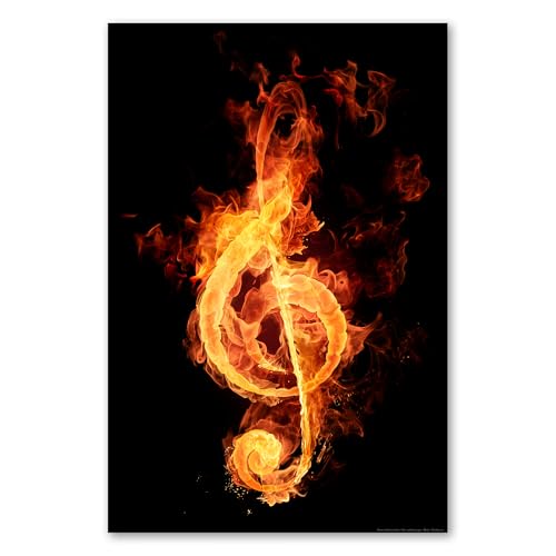 Postereck - 0055 - Feuer Notenschlüssel, Musik Rock Flammen Sound - Wandposter Fotoposter Bilder Wandbild Wandbilder - Leinwand - 60,0 cm x 40,0 cm Postereck - 0055 - Feuer Notenschlüssel, Musik Rock Flammen Sound - Wandposter Fotoposter Bilder Wandbild Wandbilder - Leinwand - 60,0 cm x 40,0 cm von Postereck