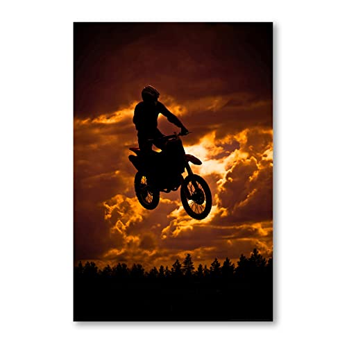 Postereck - 0072 - Motocross Sprung, Sepia Motorrad Sport Freeride - Wandposter Fotoposter Bilder Wandbild Wandbilder - Poster - DIN A2-42,0 cm x 59,4 cm von Postereck