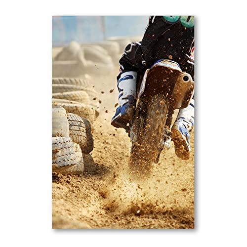 Postereck - 0073 - Motocross, Rennen Motorrad Sport MX Freeride Dirt - Wandposter Fotoposter Bilder Wandbild Wandbilder - Leinwand - 100,0 cm x 75,0 cm von Postereck