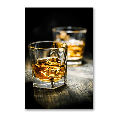 Postereck - 0112 - Whisky Gläser, Alkohol Scotch Getränk Bar Party - Wandposter Fotoposter Bilder Wandbild Wandbilder - Leinwand - 40,0 cm x 30,0 cm von Postereck