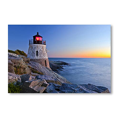 Postereck - 0120 - Alter Leuchtturm, Meer Sonnenuntergang Natur - Wandposter Fotoposter Bilder Wandbild Wandbilder - Leinwand - 60,0 cm x 40,0 cm von Postereck