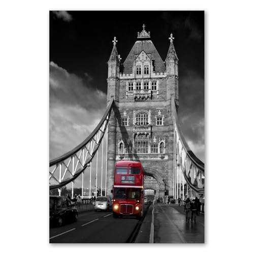 Postereck - 0121 - Roter Bus, Tower Bridge London England GB - Wandposter Fotoposter Bilder Wandbild Wandbilder - Leinwand - 40,0 cm x 30,0 cm Postereck - 0121 - Roter Bus, Tower Bridge London England GB - Wandposter Fotoposter Bilder Wandbild Wandbilder - Leinwand - 40,0 cm x 30,0 cm von Postereck