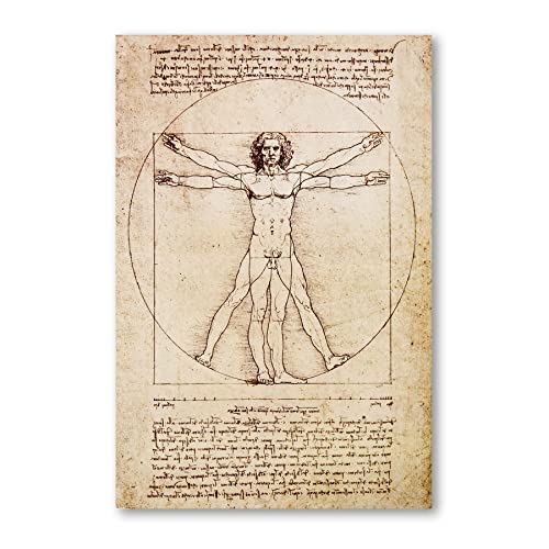 Postereck - 0125 - Zeichnung Leonardo da Vinci, Gesundheit Mensch - Wandposter Fotoposter Bilder Wandbild Wandbilder - Leinwand - 60,0 cm x 40,0 cm von Postereck