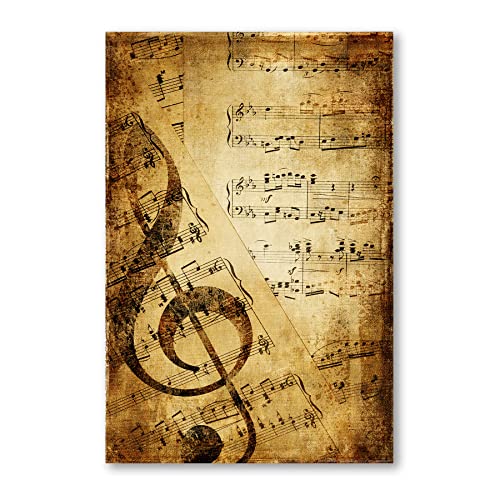 Postereck - 0128 - Vintage Notenblatt, Notenschlüssel Musik Noten - Wandposter Fotoposter Bilder Wandbild Wandbilder - Poster - 4:3-81,0 cm x 61,0 cm von Postereck