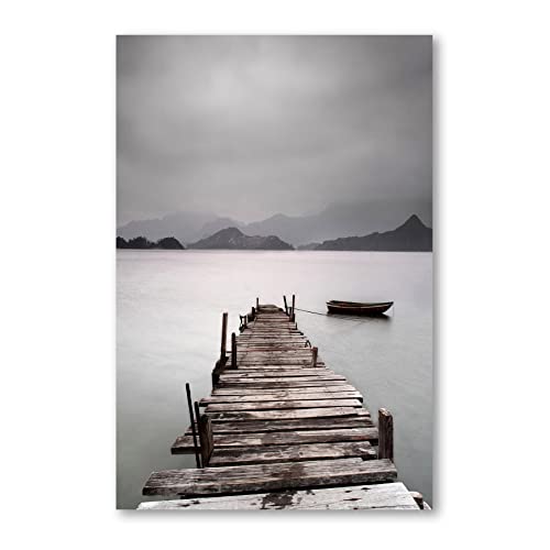 Postereck - 0136 - Hölzerner Steg, Wasser See Meer Boot Holz Wolken - Wandposter Fotoposter Bilder Wandbild Wandbilder - Poster - 3:2-91,0 cm x 61,0 cm von Postereck